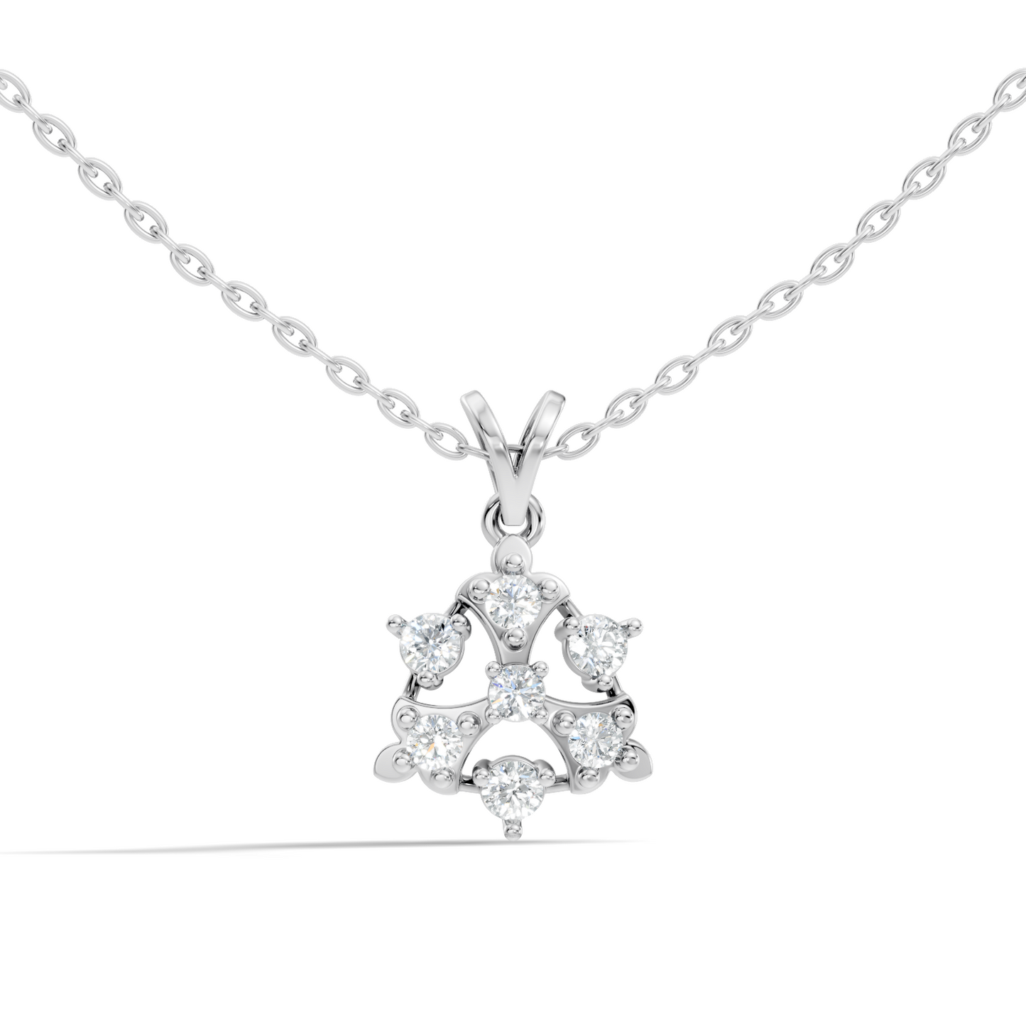 Minimalist Round Diamond Pendant In 14K White Gold Vintage Style Jewelry For Her - HIGHCARAT DIAMONDS