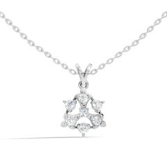 Minimalist Round Diamond Pendant In 14K White Gold Vintage Style Jewelry For Her - HIGHCARAT DIAMONDS