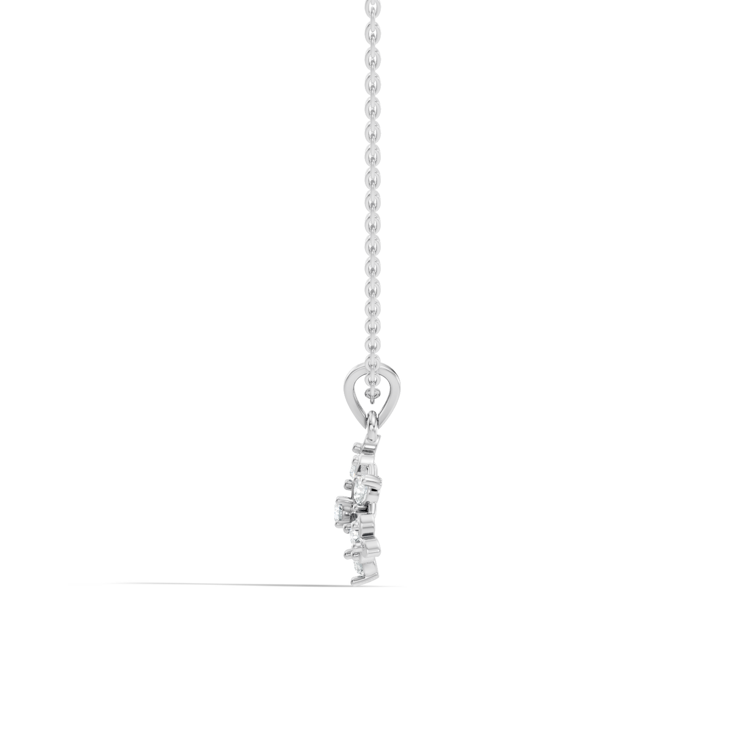 Minimalist Round Diamond Pendant In 14K White Gold Vintage Style Jewelry For Her - HIGHCARAT DIAMONDS
