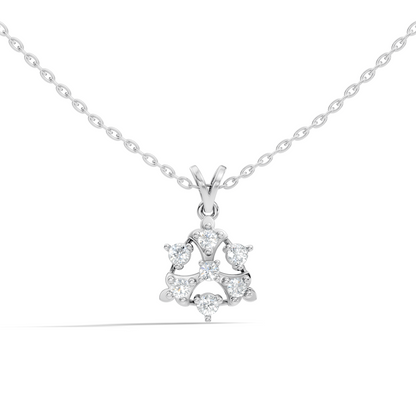 Minimalist Round Diamond Pendant In 14K White Gold Vintage Style Jewelry For Her - HIGHCARAT DIAMONDS