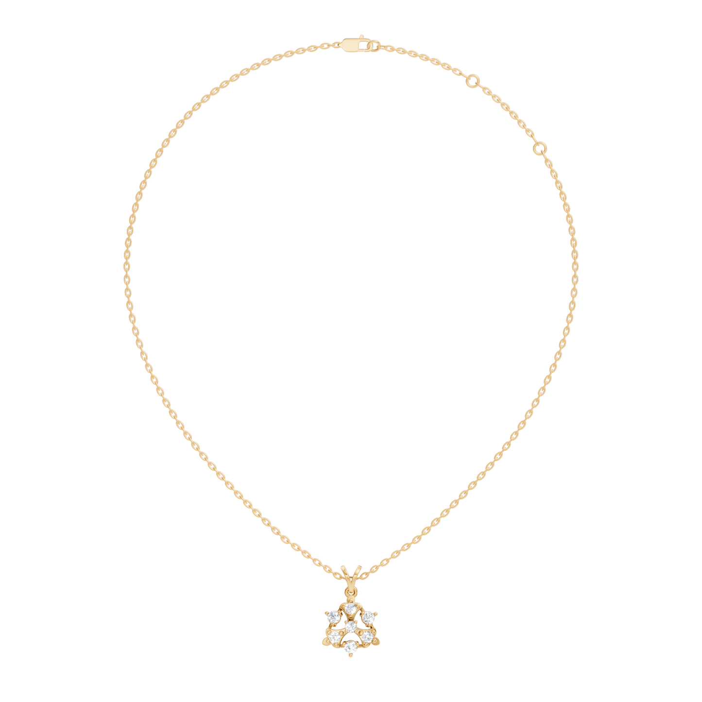 Minimalist Round Diamond Pendant In 14K White Gold Vintage Style Jewelry For Her - HIGHCARAT DIAMONDS