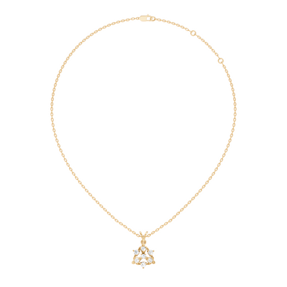 Minimalist Round Diamond Pendant In 14K White Gold Vintage Style Jewelry For Her - HIGHCARAT DIAMONDS