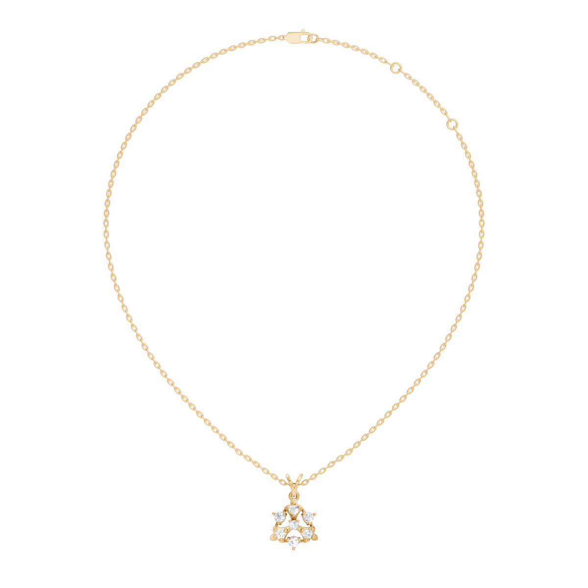 Minimalist Round Diamond Pendant In 14K White Gold Vintage Style Jewelry For Her - HIGHCARAT DIAMONDS