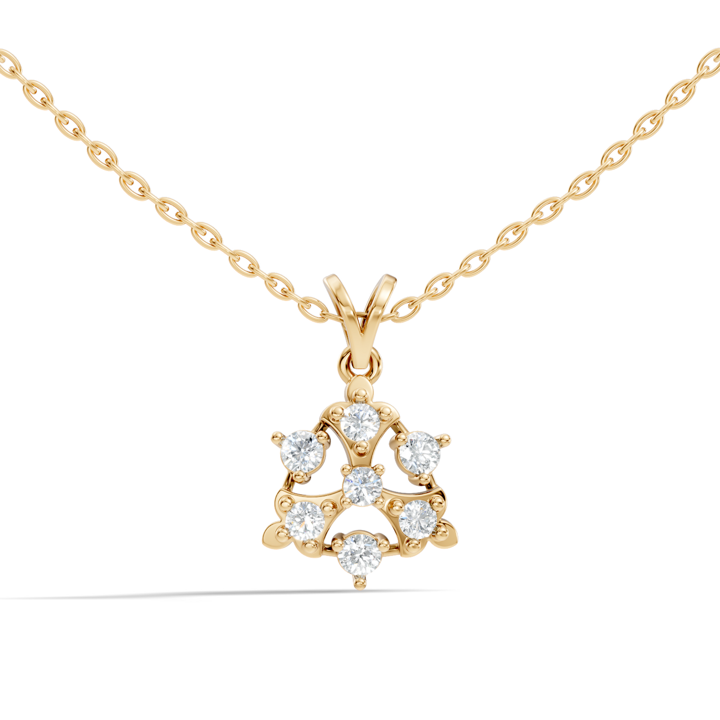 Minimalist Round Diamond Pendant In 14K White Gold Vintage Style Jewelry For Her - HIGHCARAT DIAMONDS