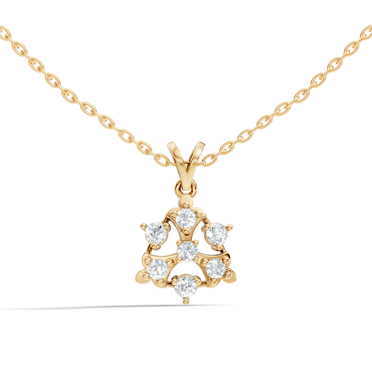 Minimalist Round Diamond Pendant In 14K White Gold Vintage Style Jewelry For Her - HIGHCARAT DIAMONDS