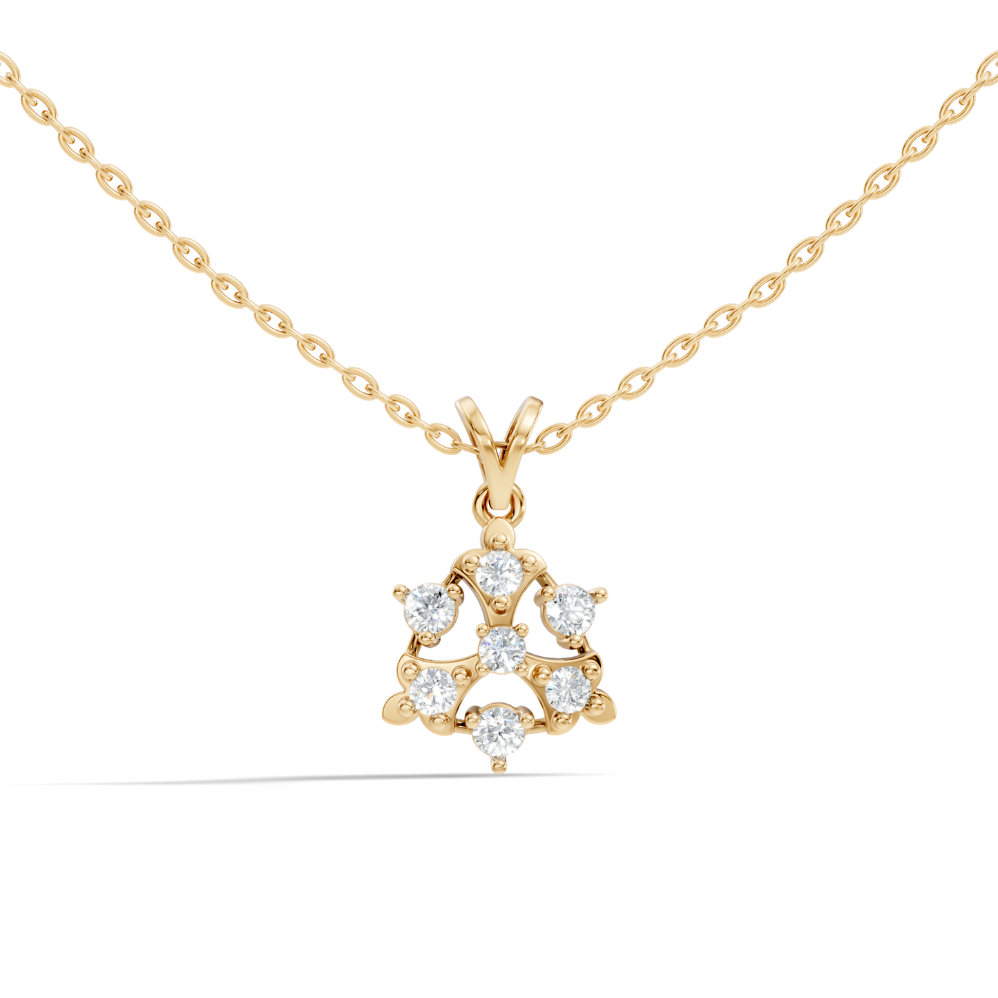 Minimalist Round Diamond Pendant In 14K White Gold Vintage Style Jewelry For Her - HIGHCARAT DIAMONDS