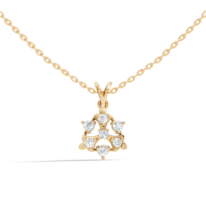 Minimalist Round Diamond Pendant In 14K White Gold Vintage Style Jewelry For Her - HIGHCARAT DIAMONDS