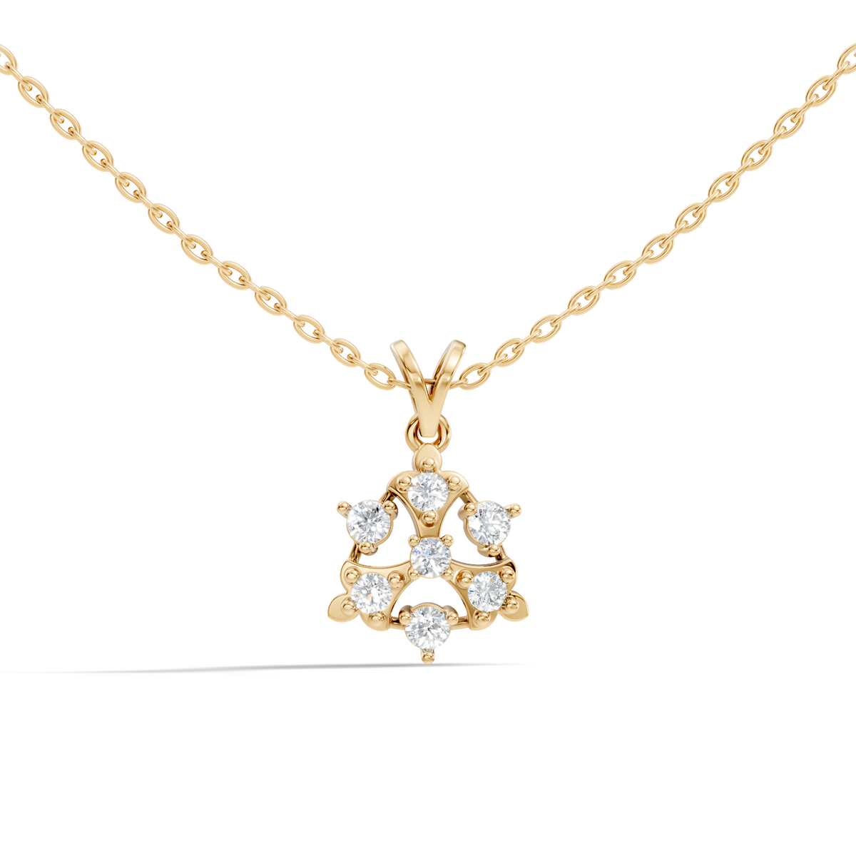Minimalist Round Diamond Pendant In 14K White Gold Vintage Style Jewelry For Her - HIGHCARAT DIAMONDS