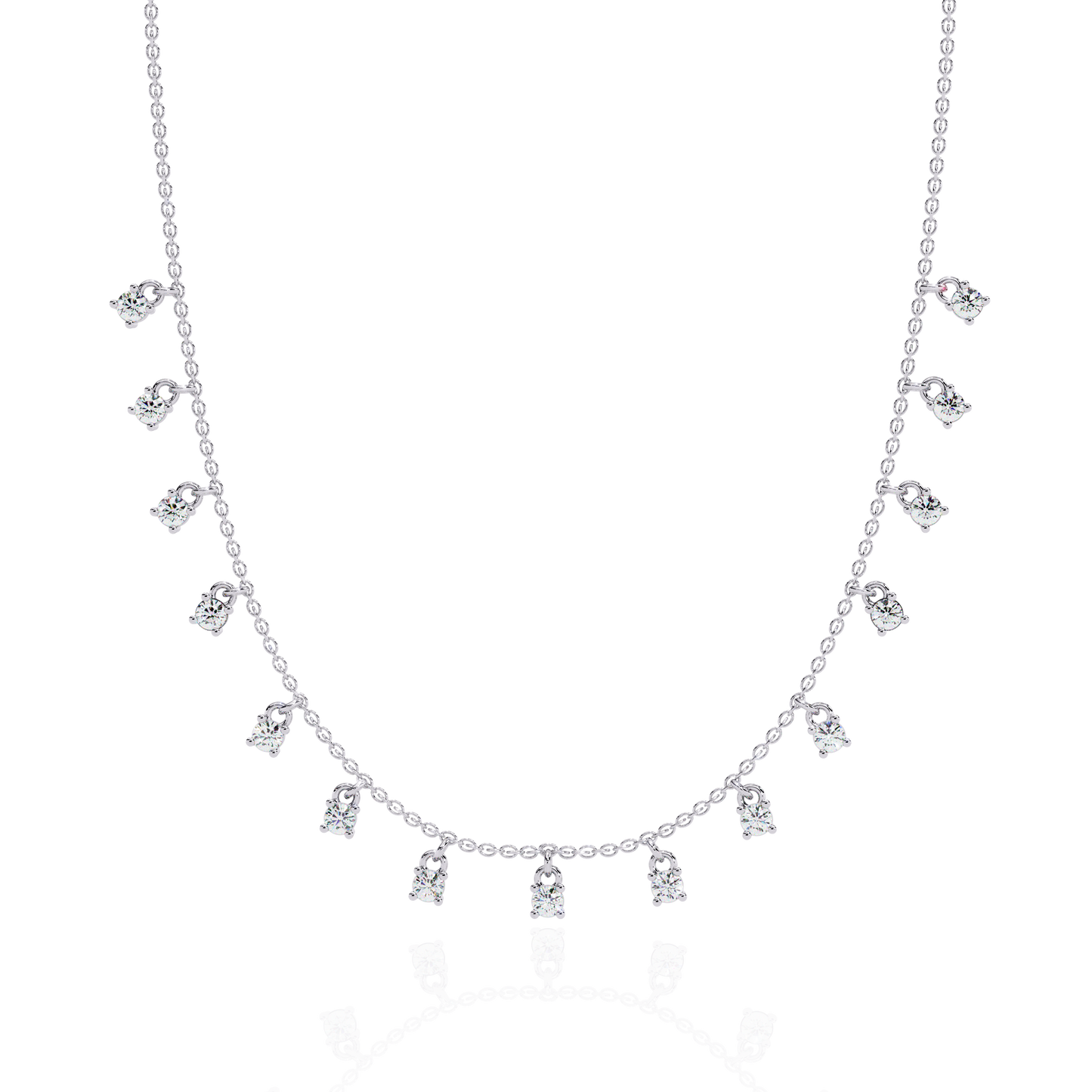 Round Cut Lab Grown and Natural Diamond Elegant Dainty Cluster Minimalist Classic Necklace - HIGHCARAT DIAMONDS