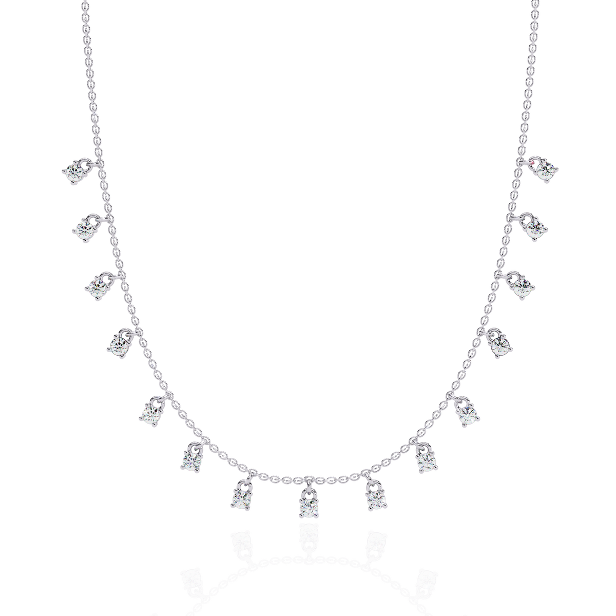 Round Cut Lab Grown and Natural Diamond Elegant Dainty Cluster Minimalist Classic Necklace - HIGHCARAT DIAMONDS