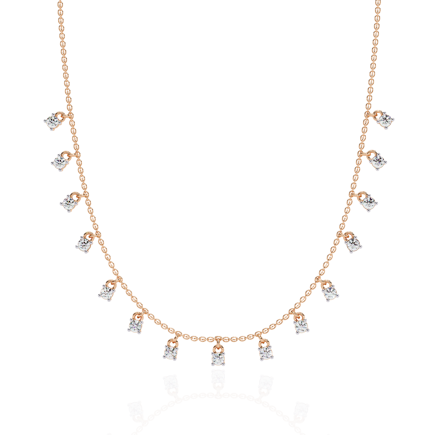 Round Cut Lab Grown and Natural Diamond Elegant Dainty Cluster Minimalist Classic Necklace - HIGHCARAT DIAMONDS