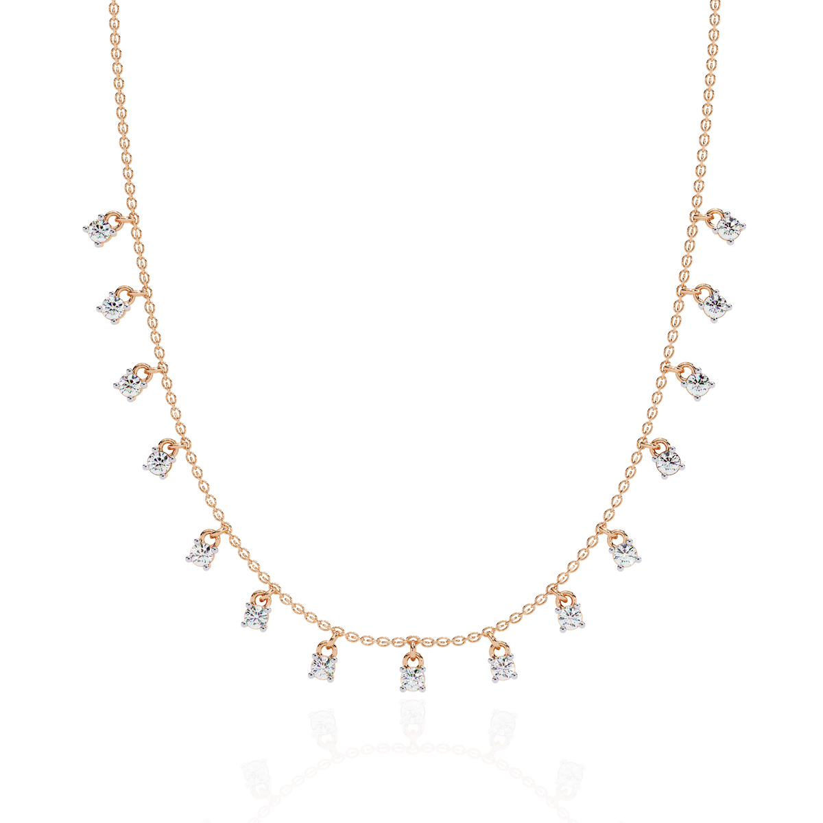 Round Cut Lab Grown and Natural Diamond Elegant Dainty Cluster Minimalist Classic Necklace - HIGHCARAT DIAMONDS