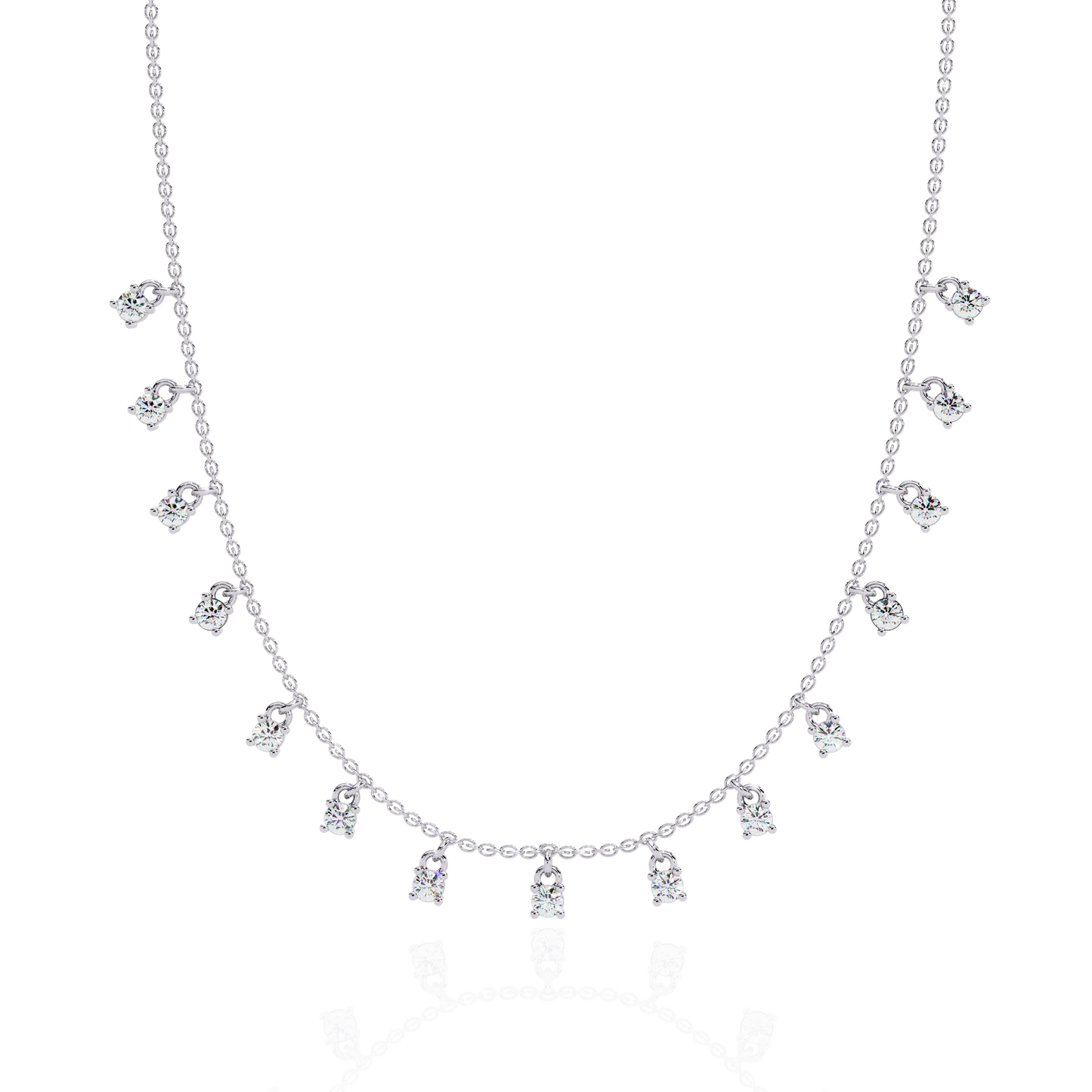 Round Cut Lab Grown and Natural Diamond Elegant Dainty Cluster Minimalist Classic Necklace - HIGHCARAT DIAMONDS
