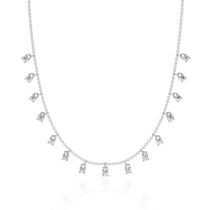 Round Cut Lab Grown and Natural Diamond Elegant Dainty Cluster Minimalist Classic Necklace - HIGHCARAT DIAMONDS