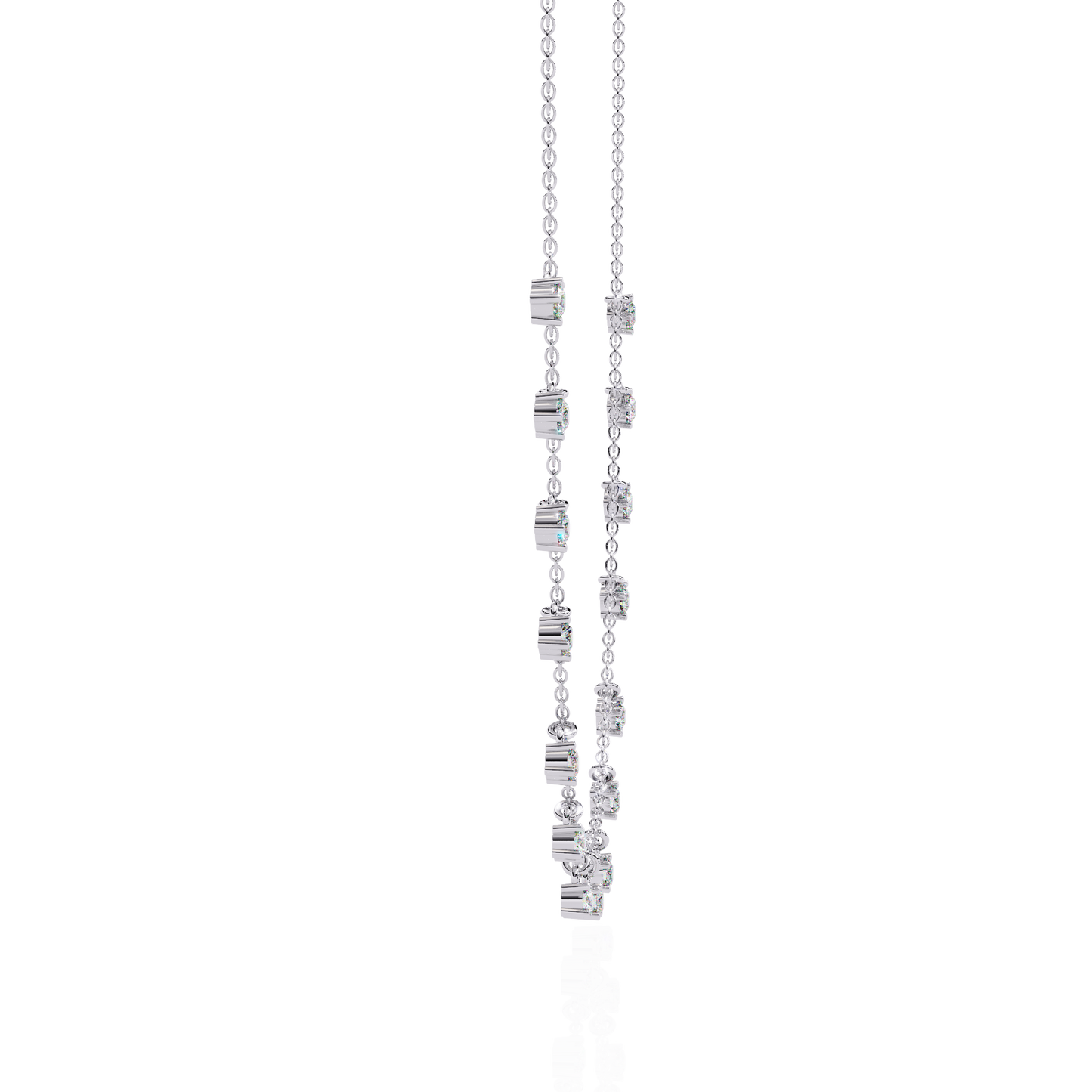 Round Cut Lab Grown and Natural Diamond Elegant Dainty Cluster Minimalist Classic Necklace - HIGHCARAT DIAMONDS