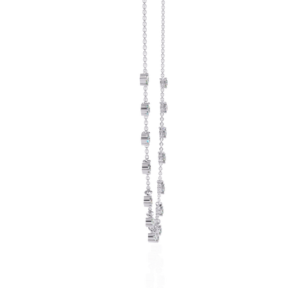 Round Cut Lab Grown and Natural Diamond Elegant Dainty Cluster Minimalist Classic Necklace - HIGHCARAT DIAMONDS