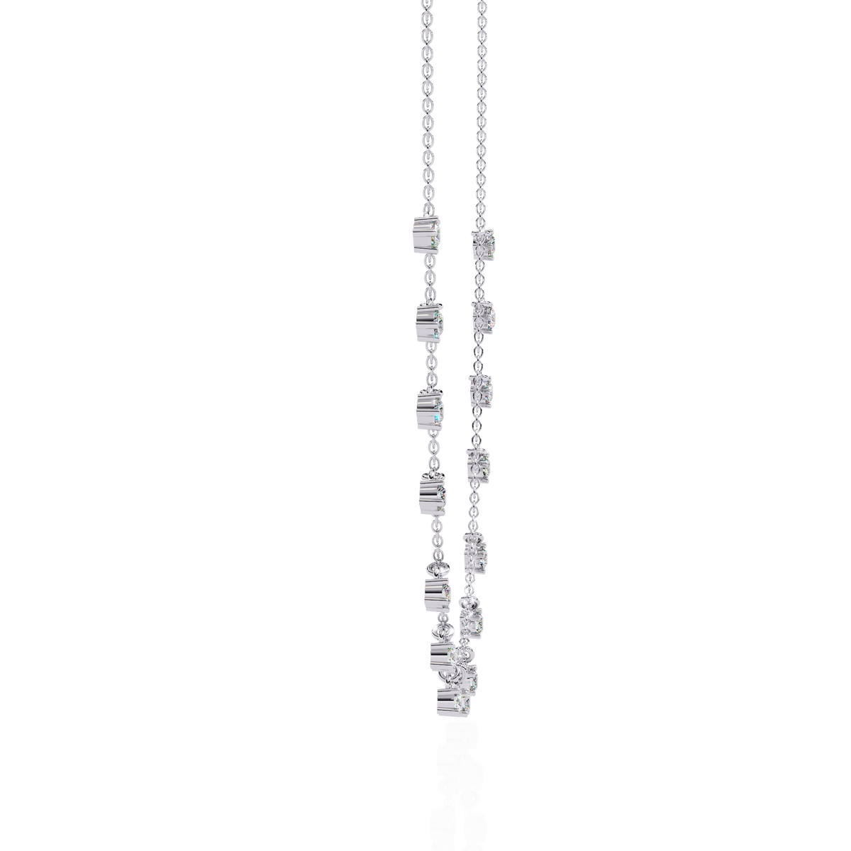 Round Cut Lab Grown and Natural Diamond Elegant Dainty Cluster Minimalist Classic Necklace - HIGHCARAT DIAMONDS
