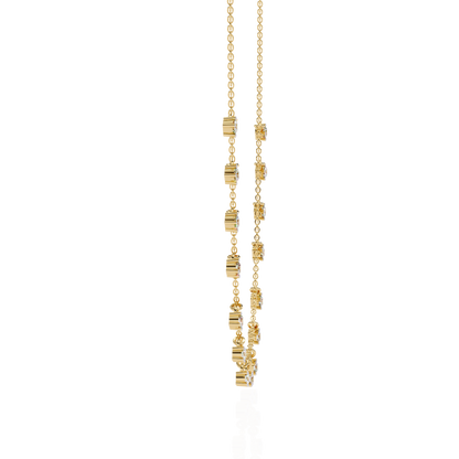 Round Cut Lab Grown and Natural Diamond Elegant Dainty Cluster Minimalist Classic Necklace - HIGHCARAT DIAMONDS