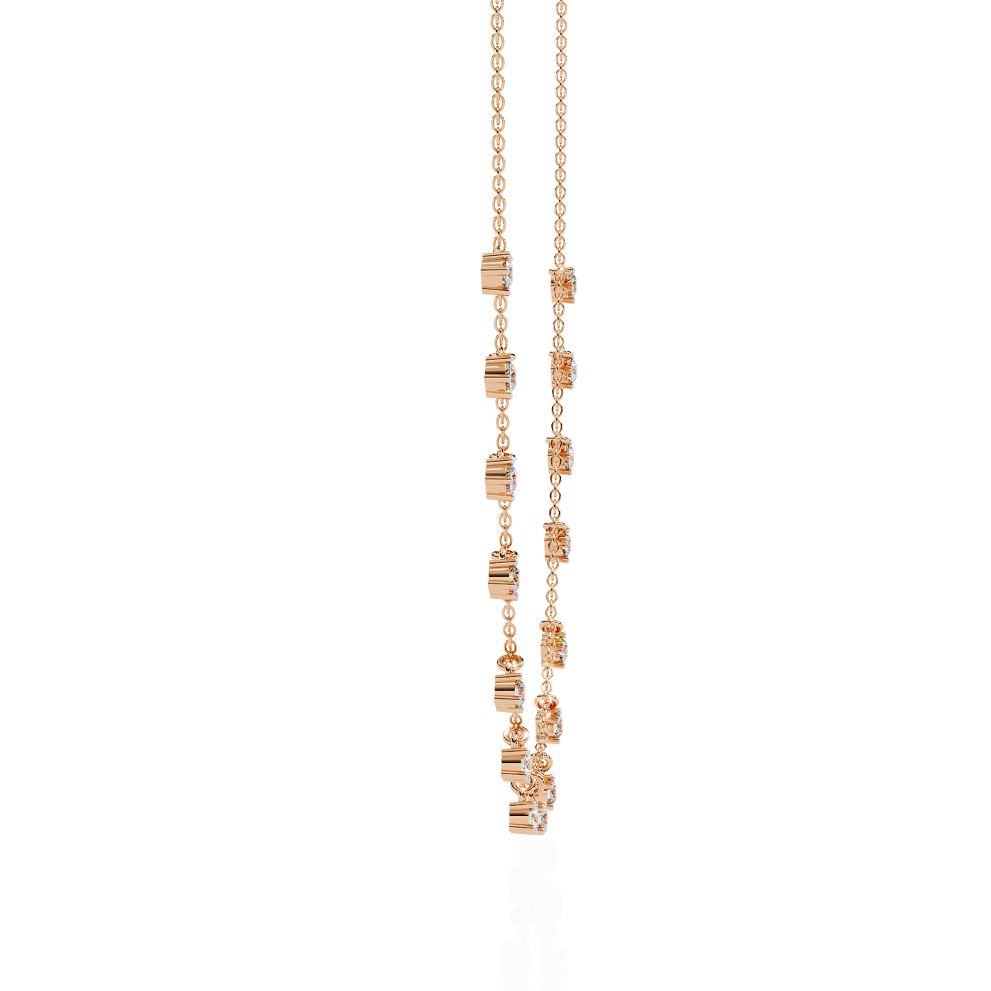 Round Cut Lab Grown and Natural Diamond Elegant Dainty Cluster Minimalist Classic Necklace - HIGHCARAT DIAMONDS