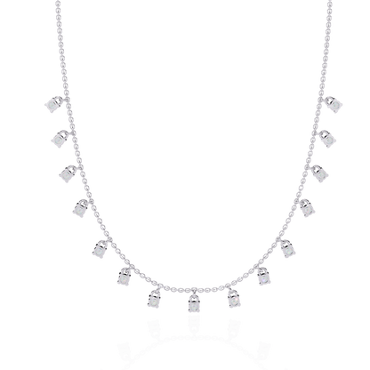 Round Cut Lab Grown and Natural Diamond Elegant Dainty Cluster Minimalist Classic Necklace - HIGHCARAT DIAMONDS