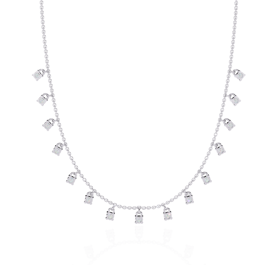 Round Cut Lab Grown and Natural Diamond Elegant Dainty Cluster Minimalist Classic Necklace - HIGHCARAT DIAMONDS