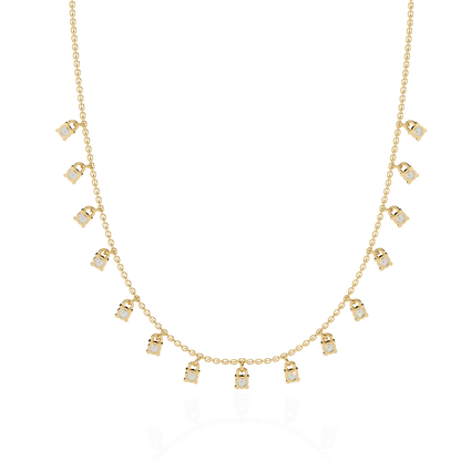 Round Cut Lab Grown and Natural Diamond Elegant Dainty Cluster Minimalist Classic Necklace - HIGHCARAT DIAMONDS
