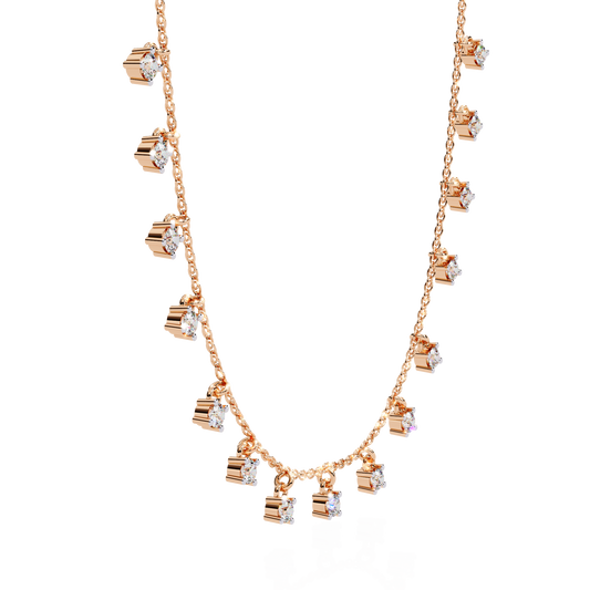 Round Cut Lab Grown and Natural Diamond Elegant Dainty Cluster Minimalist Classic Necklace - HIGHCARAT DIAMONDS