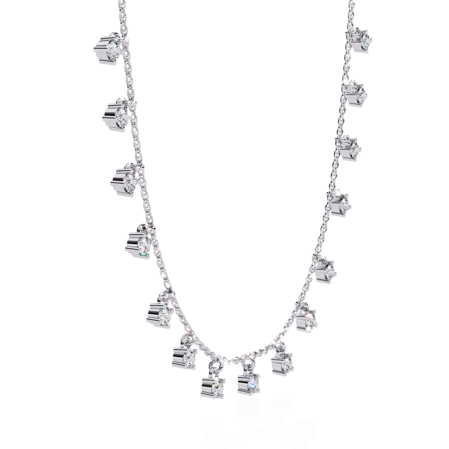Round Cut Lab Grown and Natural Diamond Elegant Dainty Cluster Minimalist Classic Necklace - HIGHCARAT DIAMONDS