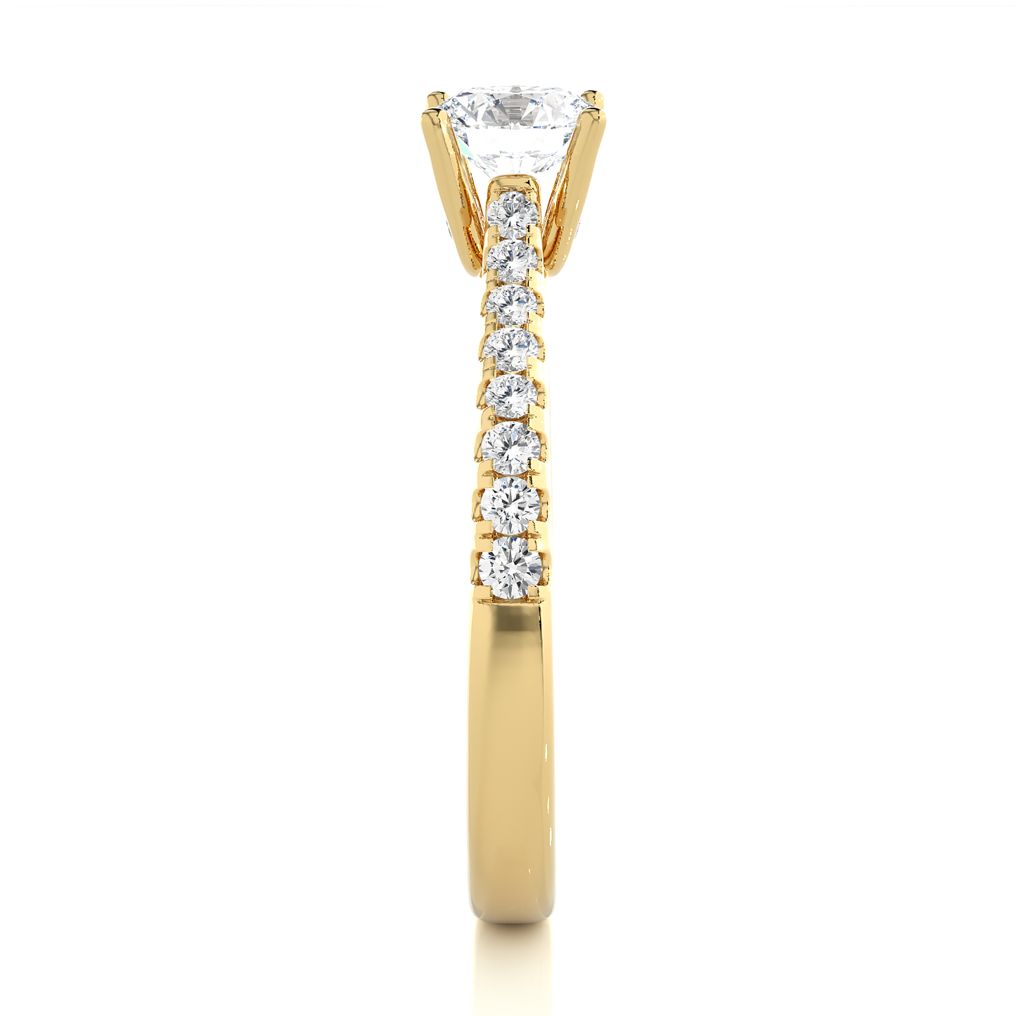 Round Cut Lab grown Diamond,14k solid rose gold   Engagement Accented  Ring For Special - HIGHCARAT DIAMONDS