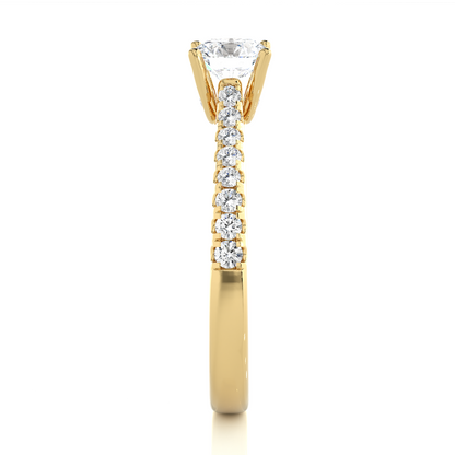 Round Cut Lab grown Diamond,14k solid rose gold   Engagement Accented  Ring For Special - HIGHCARAT DIAMONDS