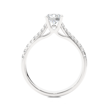Round Cut Lab grown Diamond,14k solid rose gold   Engagement Accented  Ring For Special - HIGHCARAT DIAMONDS