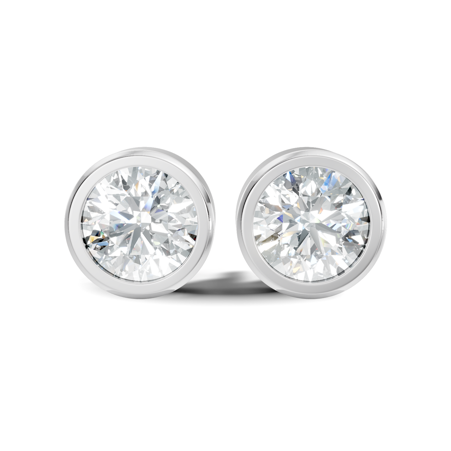 Round Shape Lab Grown Diamond 10k Solid Gold Diamond Earrings For New Party Wear Look For Women - HIGHCARAT DIAMONDS
