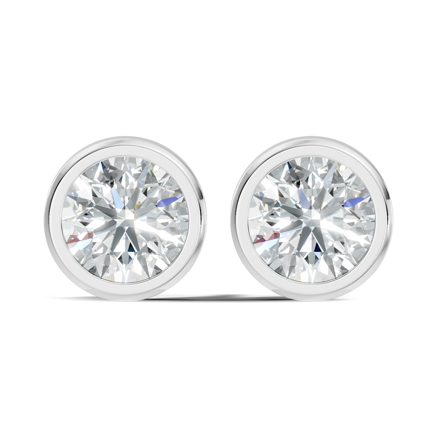 Round Shape Lab Grown Diamond 10k Solid Gold Diamond Earrings For New Party Wear Look For Women - HIGHCARAT DIAMONDS
