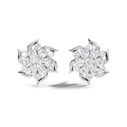 Round Shape 1.24 Ct Lab Grown & Natural Diamond 14k Solid Gold Elegance Vintage Engagement Earring For Women - HIGHCARAT DIAMONDS