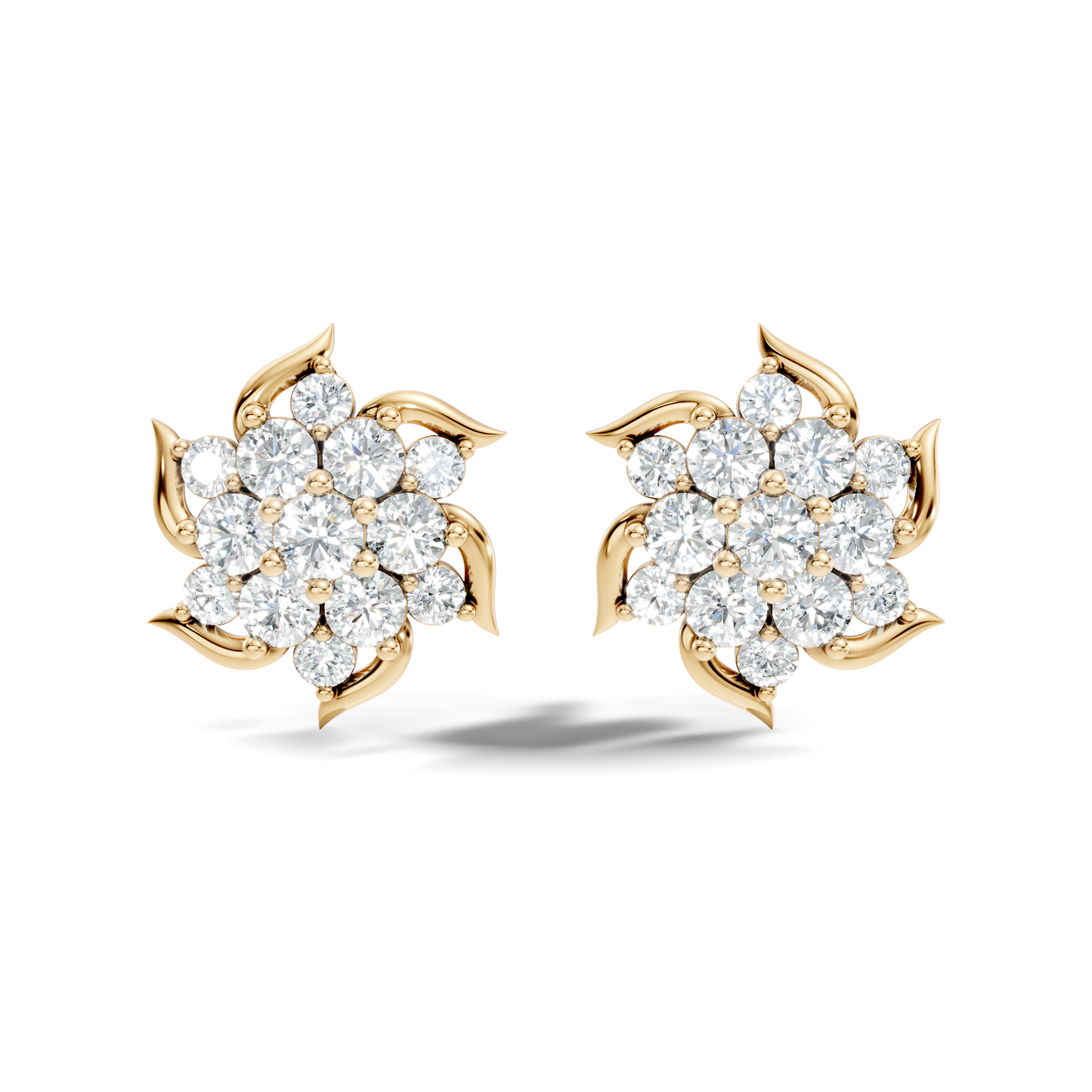 Round Shape 1.24 Ct Lab Grown & Natural Diamond 14k Solid Gold Elegance Vintage Engagement Earring For Women - HIGHCARAT DIAMONDS