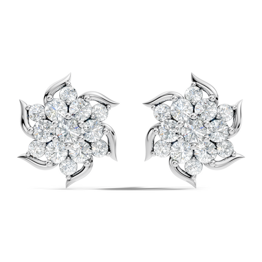 Round Shape 1.24 Ct Lab Grown & Natural Diamond 14k Solid Gold Elegance Vintage Engagement Earring For Women - HIGHCARAT DIAMONDS