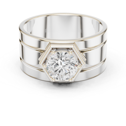 1.49 Ct Round Cut Lab Grown Diamond Classic Vintage Men's Unique Diamond Ring For Anniversary - HIGHCARAT DIAMONDS