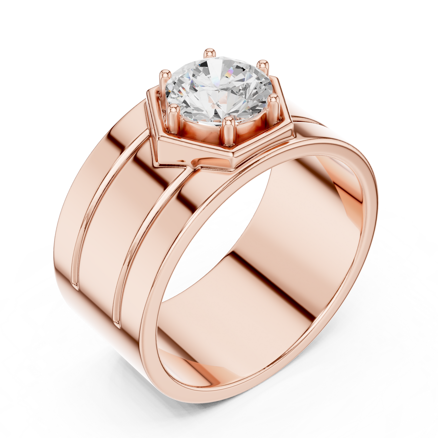 1.49 Ct Round Cut Lab Grown Diamond Classic Vintage Men's Unique Diamond Ring For Anniversary - HIGHCARAT DIAMONDS