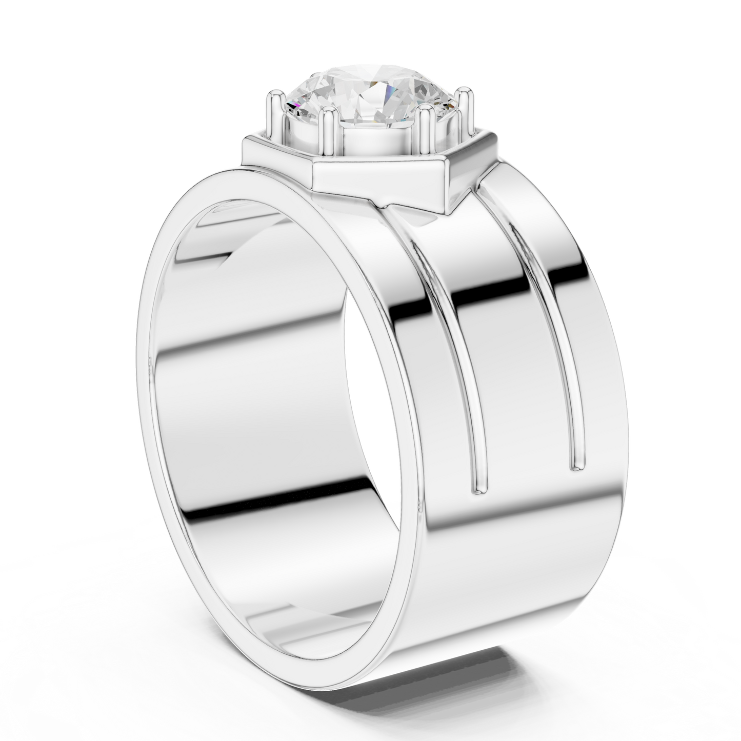 1.49 Ct Round Cut Lab Grown Diamond Classic Vintage Men's Unique Diamond Ring For Anniversary - HIGHCARAT DIAMONDS