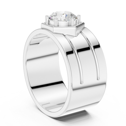 1.49 Ct Round Cut Lab Grown Diamond Classic Vintage Men's Unique Diamond Ring For Anniversary - HIGHCARAT DIAMONDS