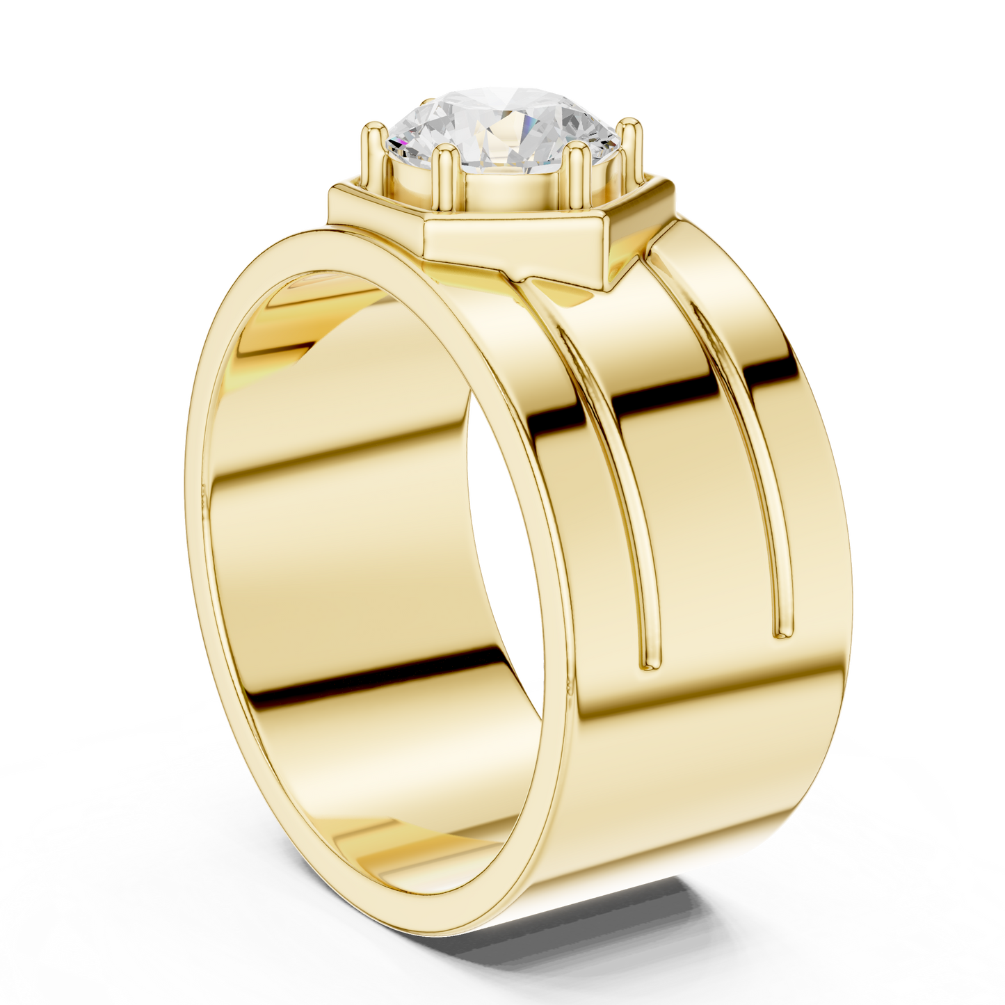 1.49 Ct Round Cut Lab Grown Diamond Classic Vintage Men's Unique Diamond Ring For Anniversary - HIGHCARAT DIAMONDS