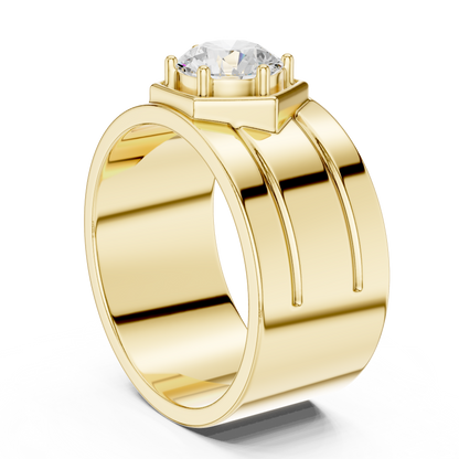 1.49 Ct Round Cut Lab Grown Diamond Classic Vintage Men's Unique Diamond Ring For Anniversary - HIGHCARAT DIAMONDS