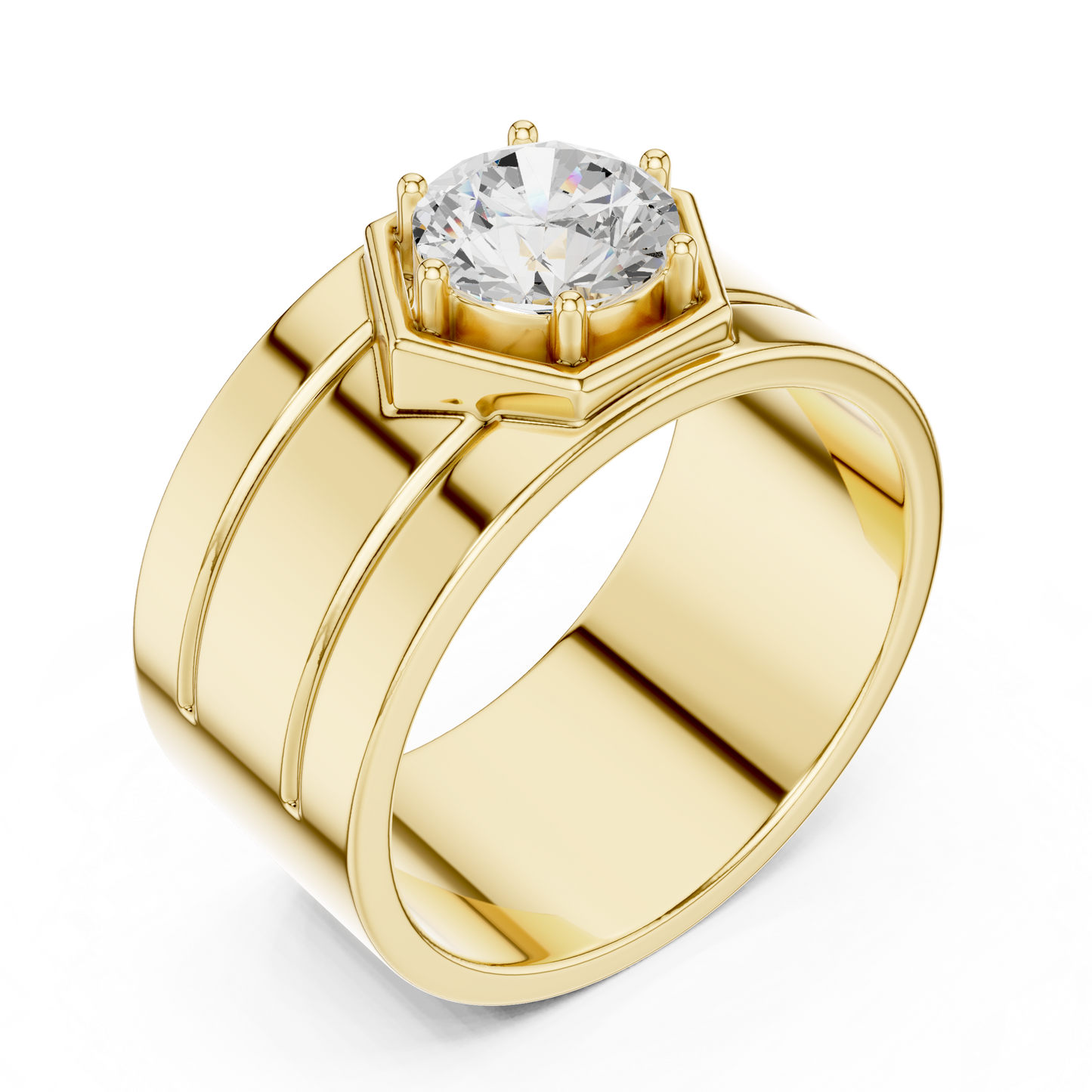1.49 Ct Round Cut Lab Grown Diamond Classic Vintage Men's Unique Diamond Ring For Anniversary - HIGHCARAT DIAMONDS