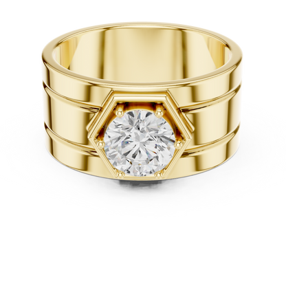 1.49 Ct Round Cut Lab Grown Diamond Classic Vintage Men's Unique Diamond Ring For Anniversary - HIGHCARAT DIAMONDS