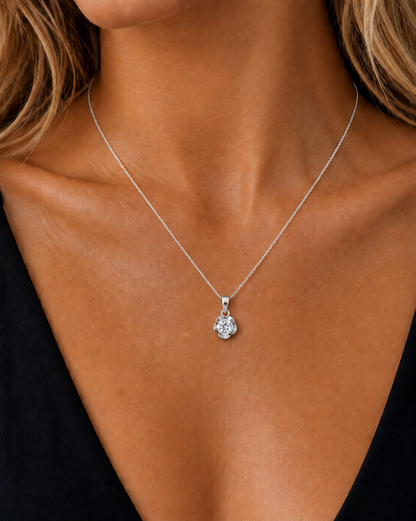 Round Cut Lab grown Diamond Solitaire Vintage Pendant - HIGHCARAT DIAMONDS