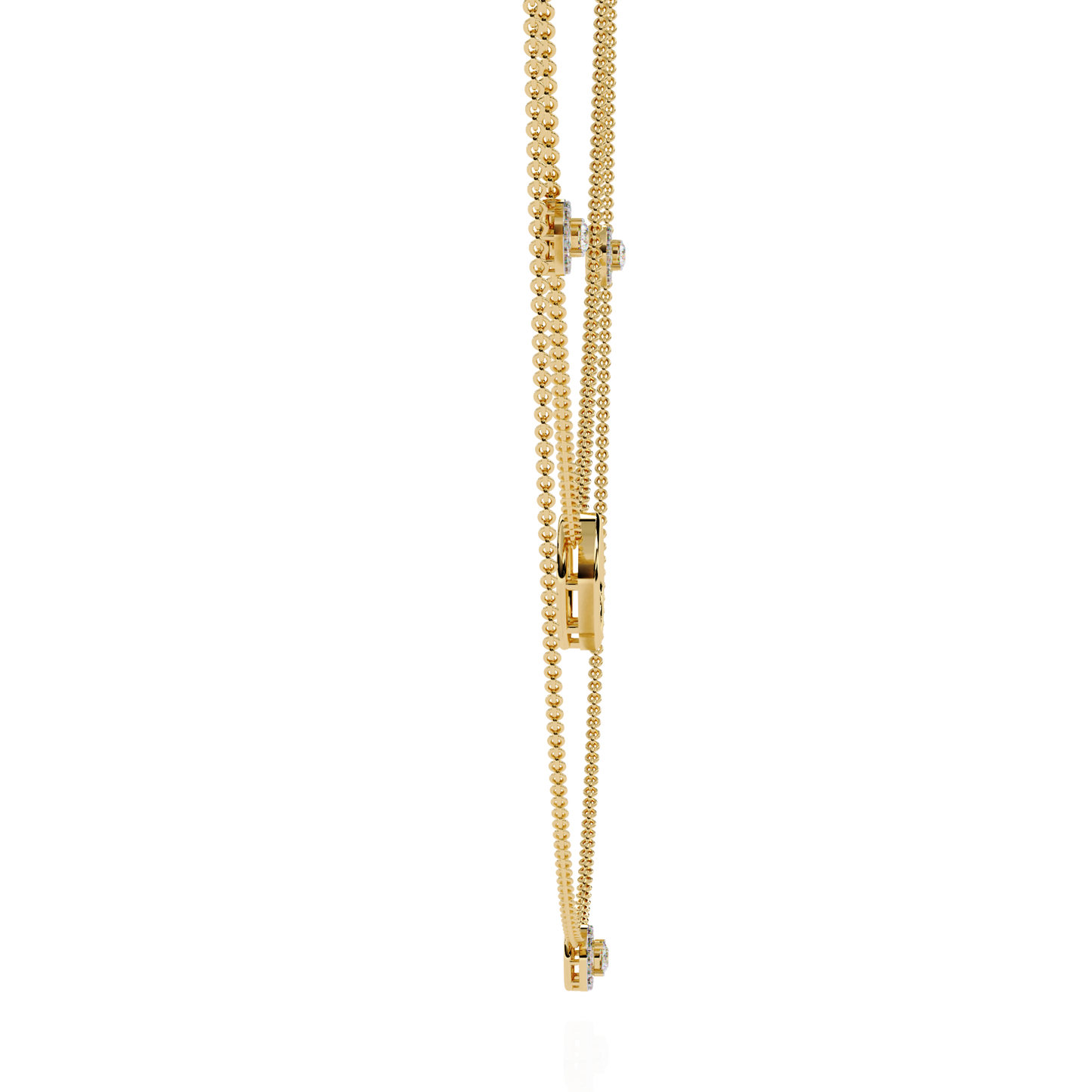 Round Cut Lab grown & Natural  Diamond Halo Style Dainty Simple Daily Wear Multi Layer Necklaces For birthday Surprise Gift - HIGHCARAT DIAMONDS