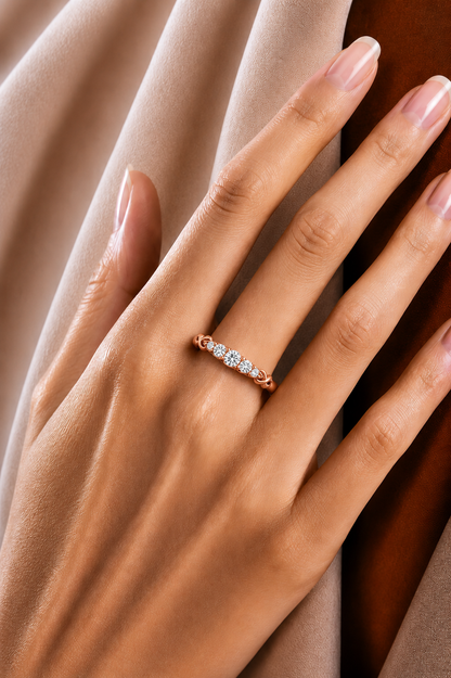 Round Cut Labgrown Or Natural Diamond Women jewelry Band Rings Unique & Charming - HIGHCARAT DIAMONDS