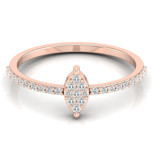 Round Cut Minimalist Eco-Friendly Lab Diamond Accent Ring In 18K Solid Gold Perfect Gift For Her - HIGHCARAT DIAMONDS