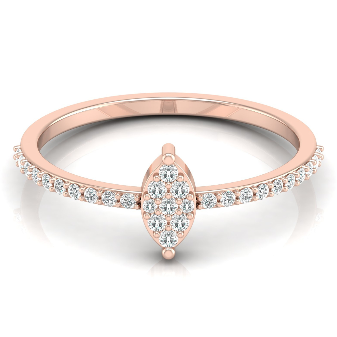 Round Cut Minimalist Eco-Friendly Lab Diamond Accent Ring In 18K Solid Gold Perfect Gift For Her - HIGHCARAT DIAMONDS
