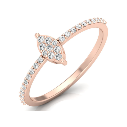 Round Cut Minimalist Eco-Friendly Lab Diamond Accent Ring In 18K Solid Gold Perfect Gift For Her